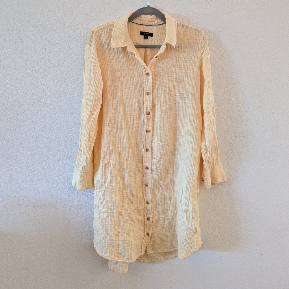 Pale yellow long sleeve button down shirt